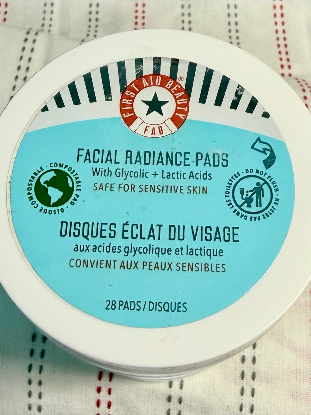 3 Jars of 28 Each First Aid Beauty Facial Radiance Pads – Sensitive Skin Safe